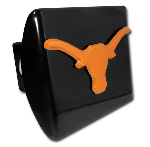 Texas Longhorns Chrome Metal Black Hitch Cover (Burnt Orange Longhorn) NCAA