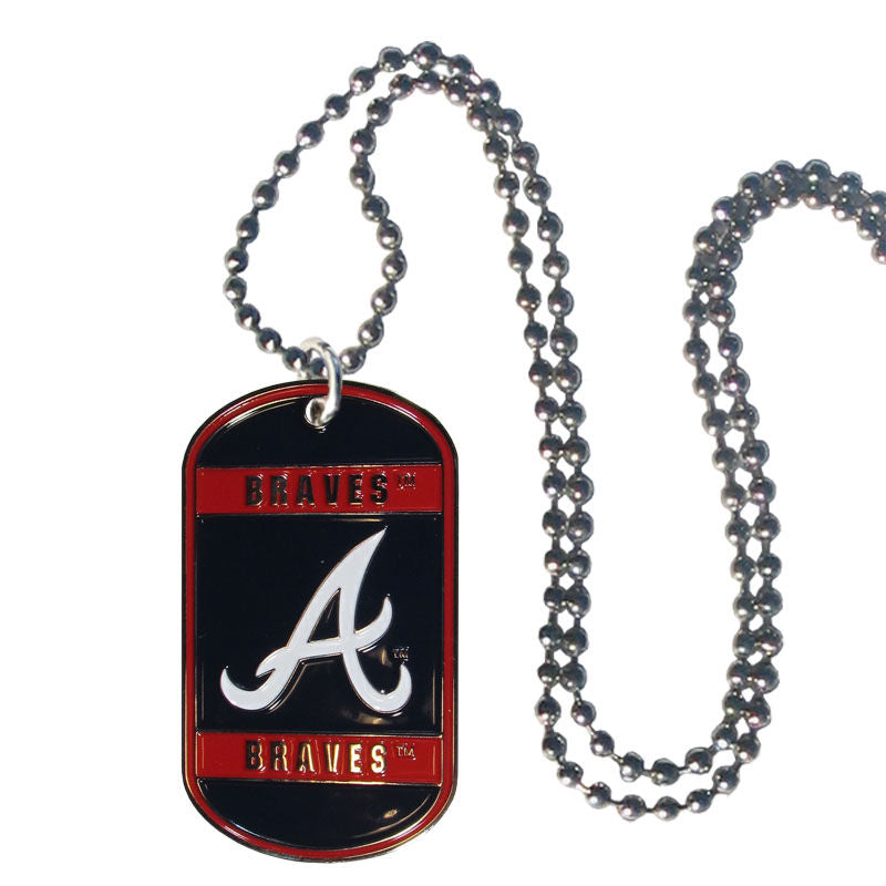 Atlanta Braves Metal Tag Necklace MLB Licensed Baseball Jewelry