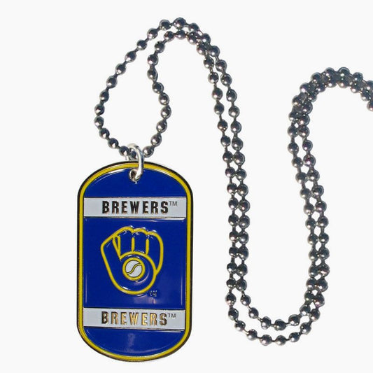 Milwaukee Brewers Metal Tag Necklace MLB Licensed Baseball