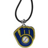 Milwaukee Brewers Rubber Cord Necklace w/ Logo Charm Licensed MLB