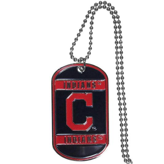 Cleveland Indians Metal Tag Necklace MLB Licensed Baseball Jewelry