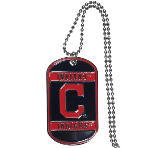 Cleveland Indians Metal Tag Necklace MLB Licensed Baseball Jewelry