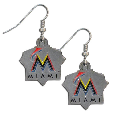 Miami Marlins Dangle Earrings Licensed MLB Baseball Jewelry