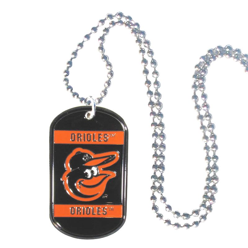 Baltimore Orioles Metal Tag Necklace MLB Licensed Baseball Jewelry