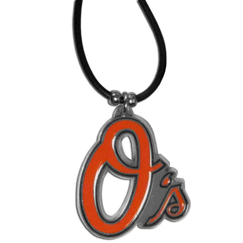 Baltimore Orioles Rubber Cord Necklace w/ Logo Charm Licensed MLB