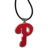 Philadelphia Phillies Rubber Cord Necklace w/ Logo Charm Licensed MLB