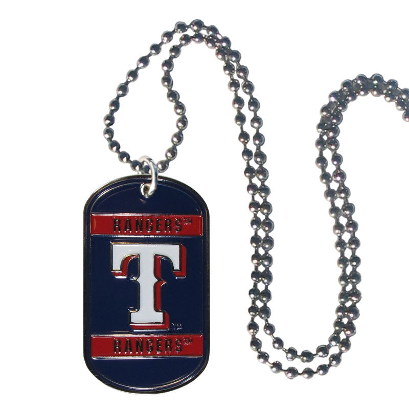 Texas Rangers Metal Tag Necklace MLB Licensed Baseball