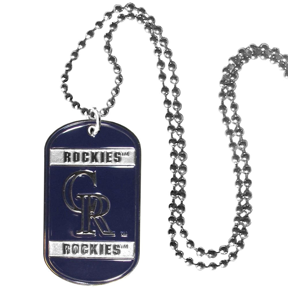 Colorado Rockies Metal Tag Necklace MLB Licensed Baseball Jewelry