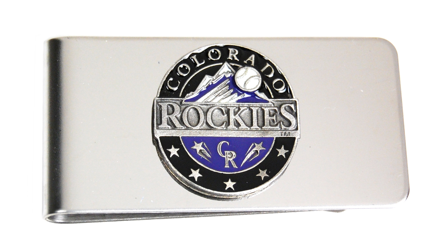 Colorado Rockies Steel Money Clip MLB Baseball