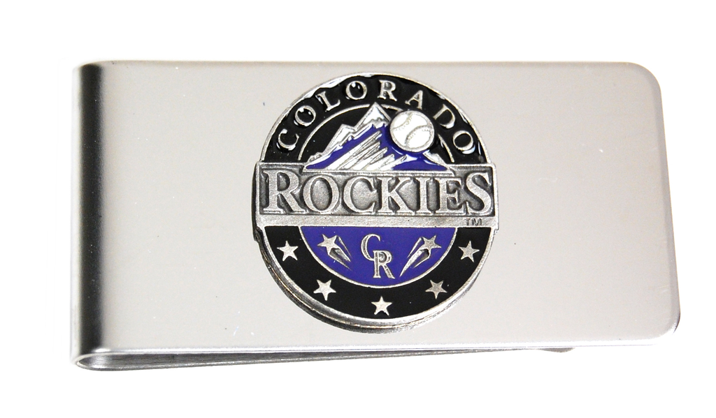 Colorado Rockies Steel Money Clip MLB Baseball