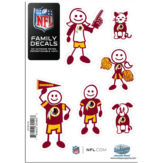 Washington Redskins Outdoor Rated Vinyl Family Decals NFL Football