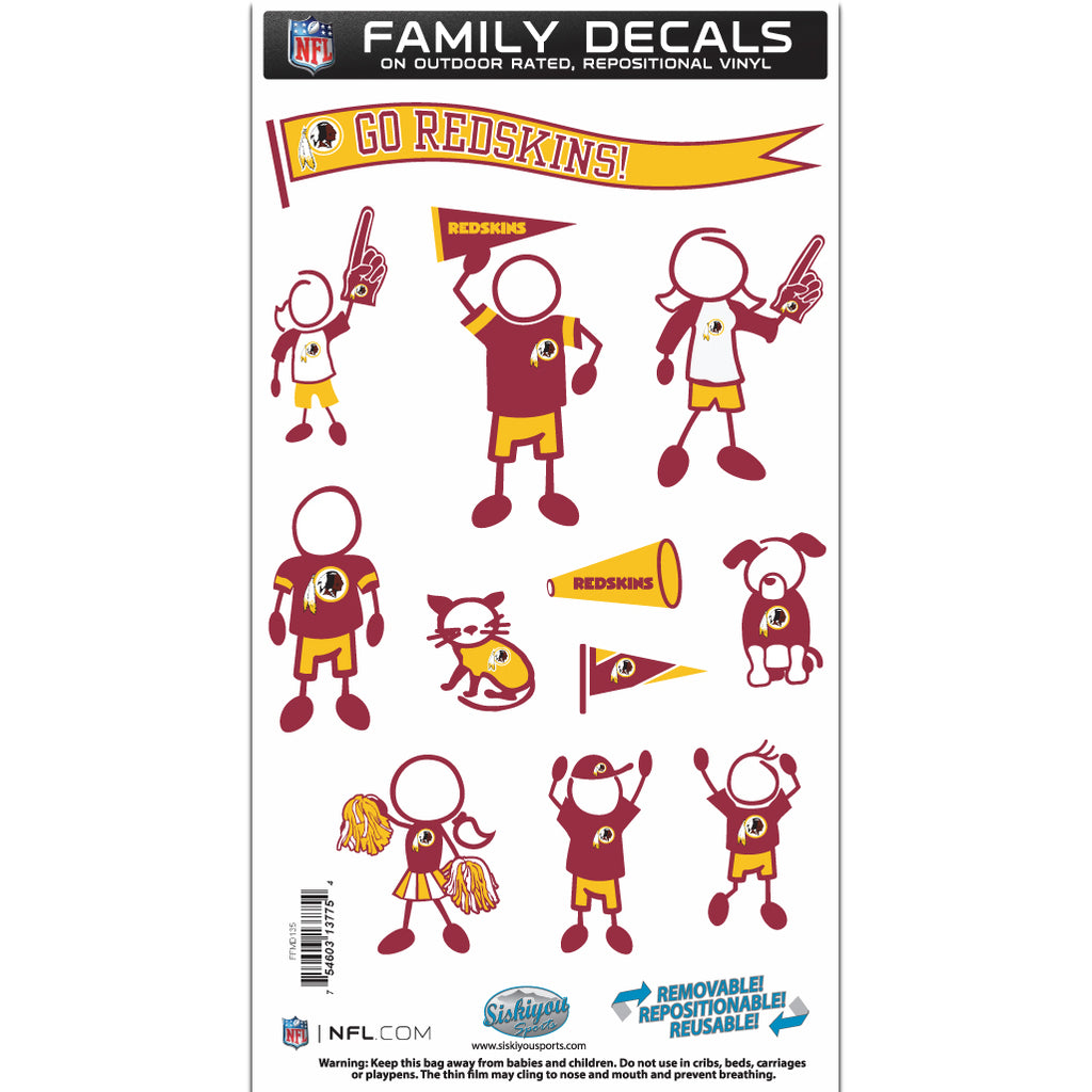 Washington Redskins Outdoor Rated Vinyl Family Decals NFL Football