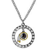 Washington Redskins 18" Chain Necklace with Rhinestone Hoop & Logo NFL