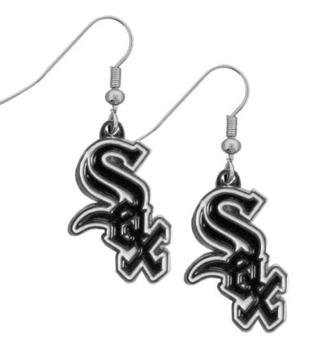 Chicago White Sox Dangle Earrings (Chrome) MLB Baseball