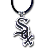 Chicago White Sox Rubber Cord Necklace w/ Logo Charm Licensed MLB Jewelry